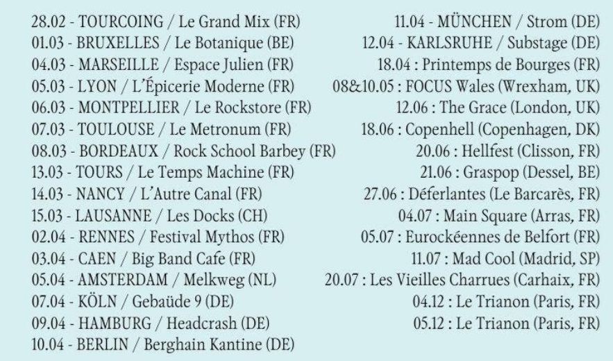 Liste des concerts Last Train